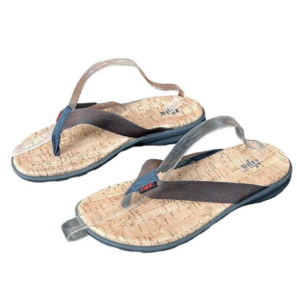 Ripa Flip Flop Sandals Womens 11 Sedona Sandals Brown Cork Comfort Slip On Beach - Picture 2 of 14